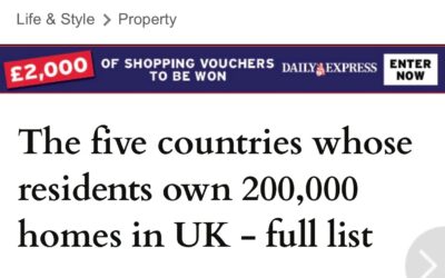 The five countries whose residents own 200,000 homes in UK