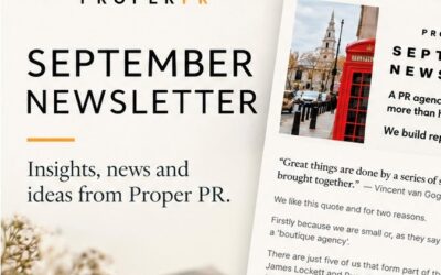 September newsletter from Proper PR